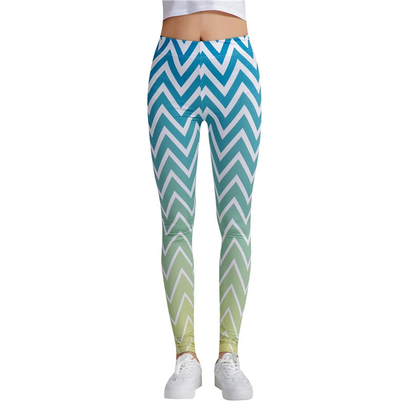 Colorful Zigzag Printed Leggings-Legletic