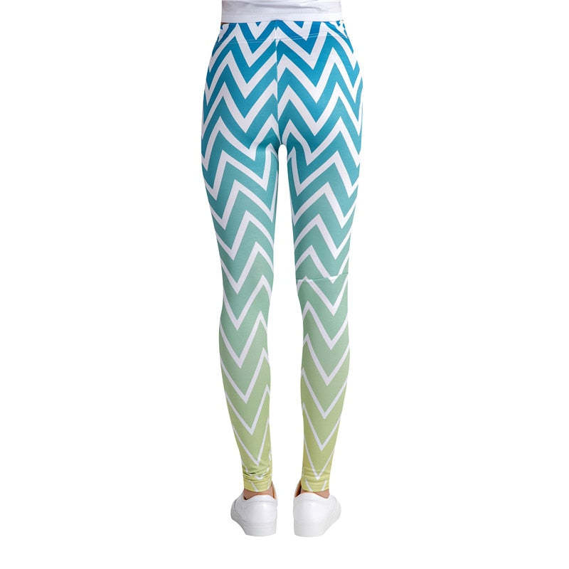 Colorful Zigzag Printed Leggings-Legletic