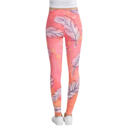 Feather Printed Leggings-Legletic