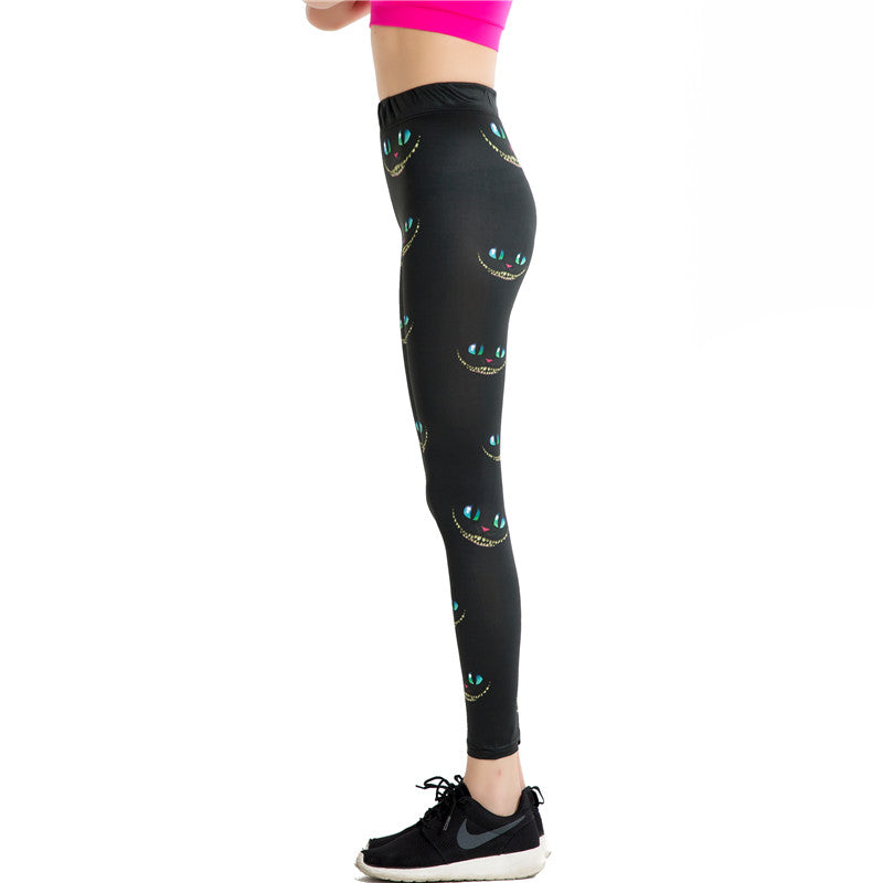 Cat Eyes Colorful Print Leggings-Legletic
