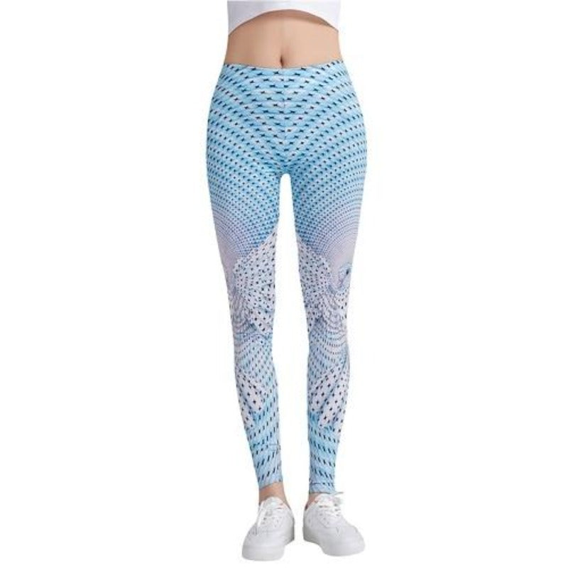 Twisted Blues Colorful Print Leggings-Legletic