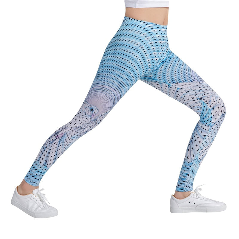 Twisted Blues Colorful Print Leggings-Legletic