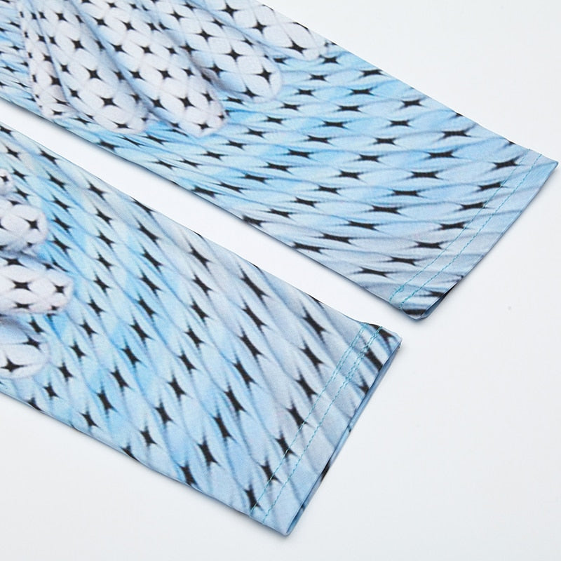 Twisted Blues Colorful Print Leggings-Legletic