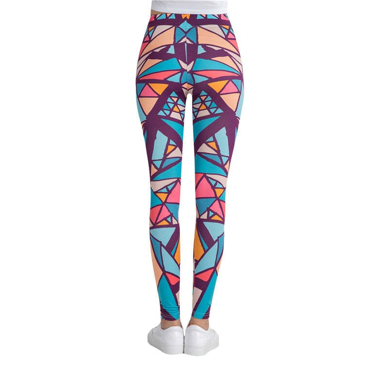 Abstract Blocks Colorful Print Leggings-Legletic