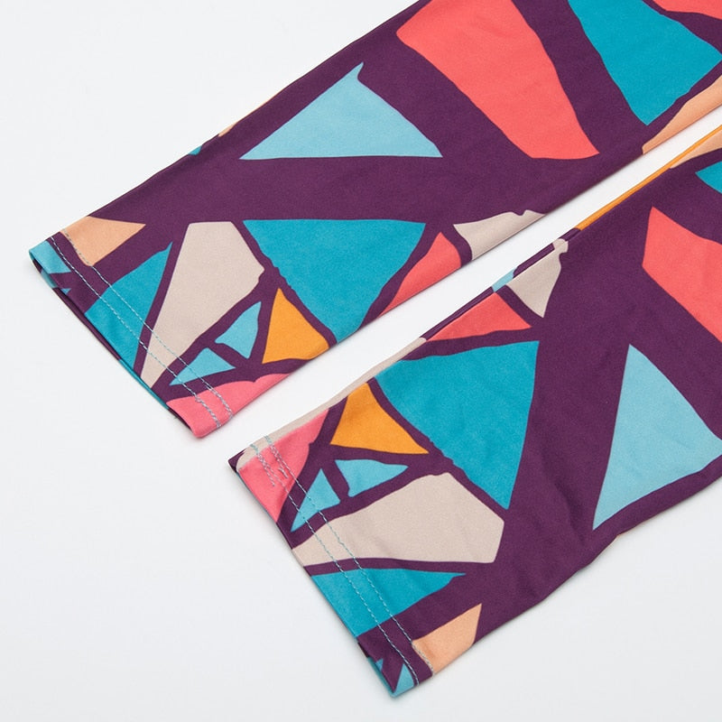 Abstract Blocks Colorful Print Leggings-Legletic