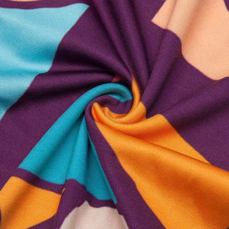 Abstract Blocks Colorful Print Leggings-Legletic