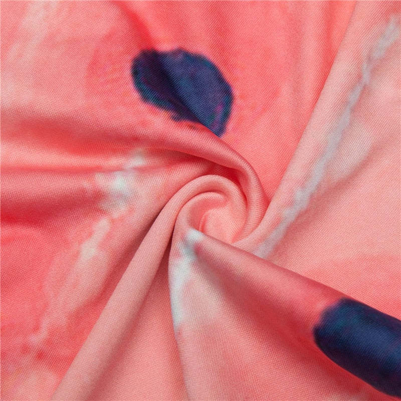 Pretty Peach Colorful Print Leggings-Legletic