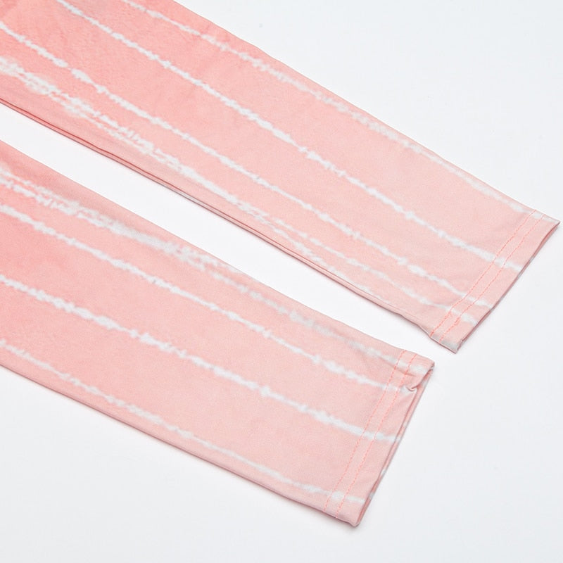 Pretty Peach Colorful Print Leggings-Legletic