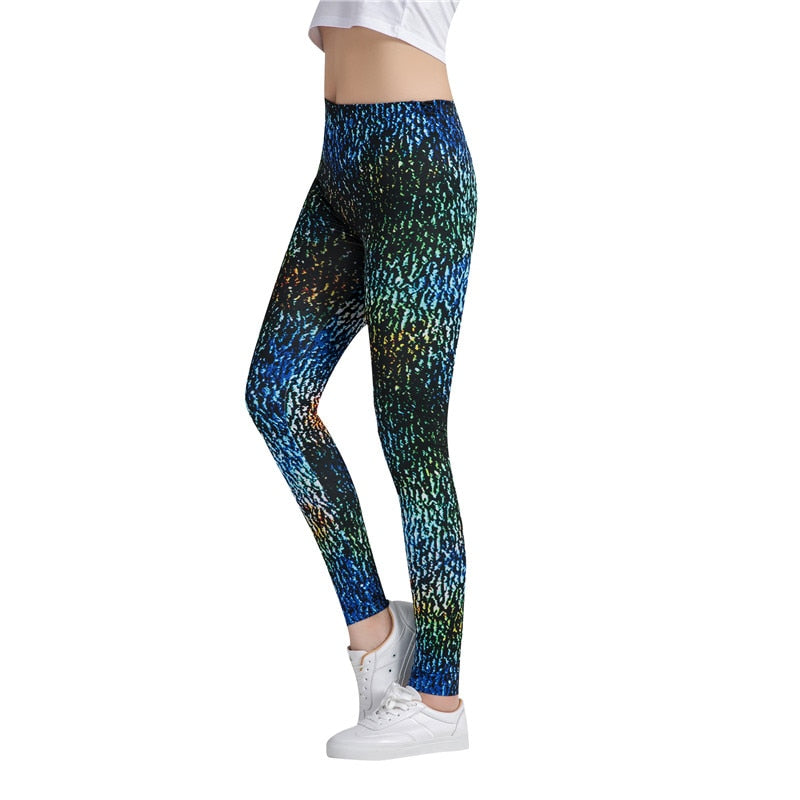 Rock Design Colorful Print Leggings-Legletic