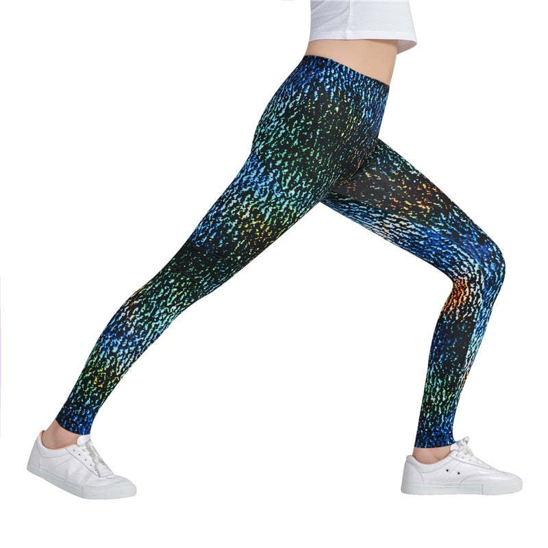 Rock Design Colorful Print Leggings-Legletic