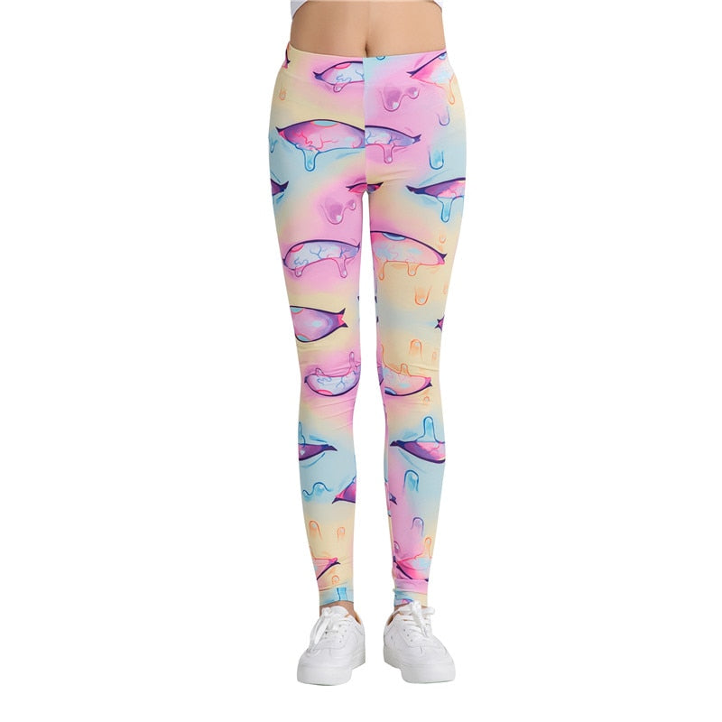 Water Drops Colorful Print Leggings-Legletic