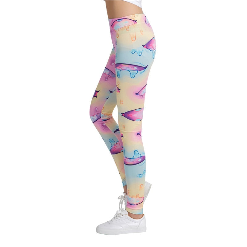 Water Drops Colorful Print Leggings-Legletic