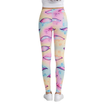 Water Drops Colorful Print Leggings-Legletic