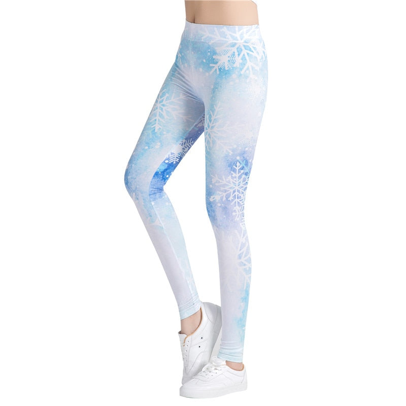 Camouflage Snowflake Colorful Print Leggings-Legletic