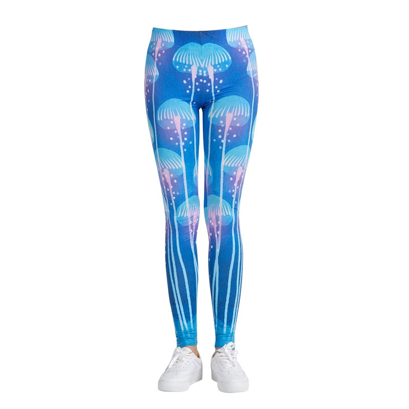 Mushroom Colorful Print Leggings-Legletic
