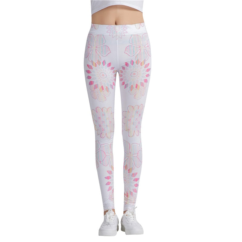 Snowflake Colorful Print Leggings-Legletic