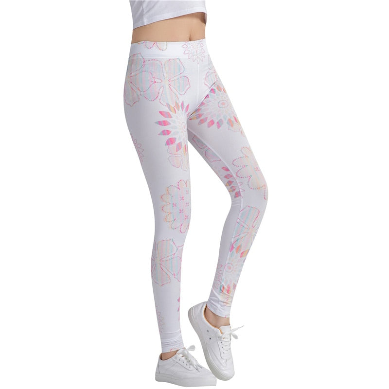 Snowflake Colorful Print Leggings-Legletic