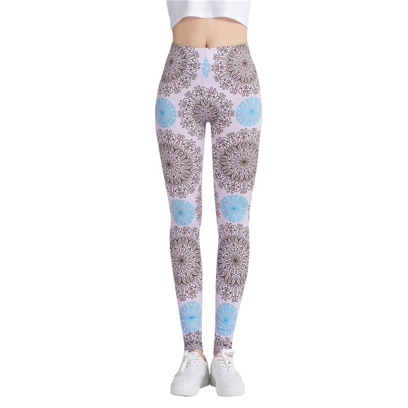 3D Printed Fitness Colorful Print Leggings-Legletic