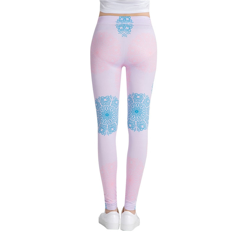 Baby Pink Fitness Colorful Print Leggings-Legletic