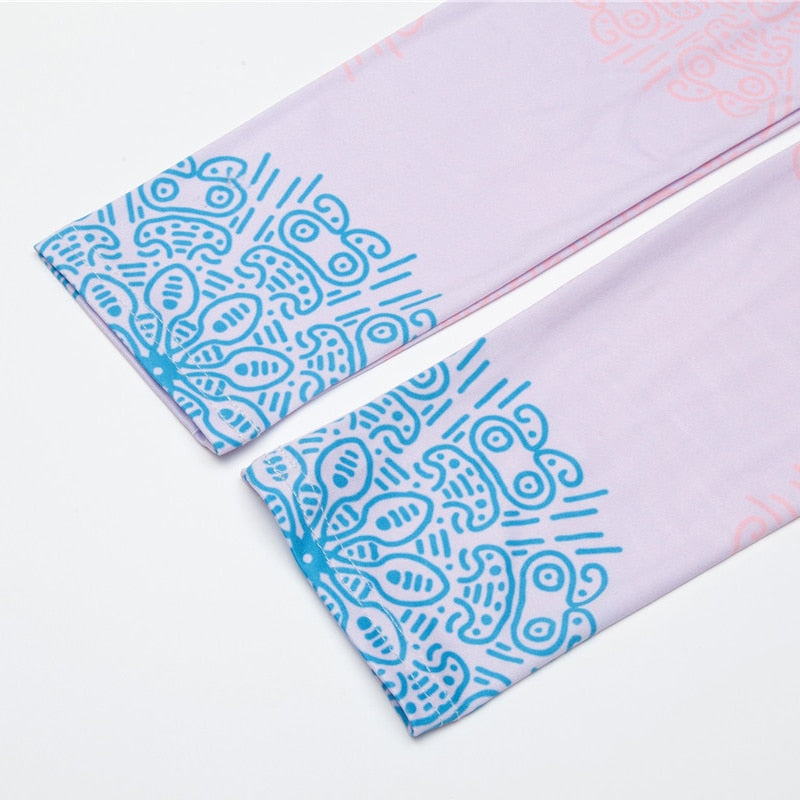 Baby Pink Fitness Colorful Print Leggings-Legletic