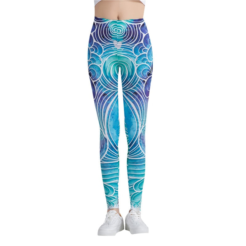 Peacock Print Leggings-Legletic
