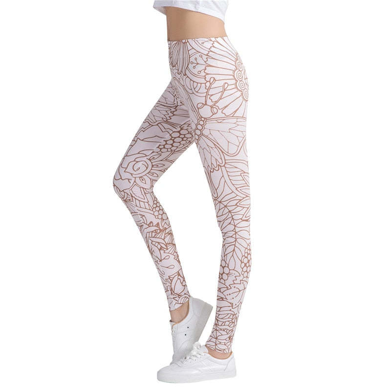 Butterfly Outline Print Leggings-Legletic