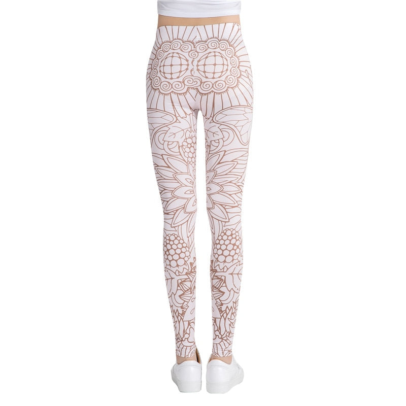 Butterfly Outline Print Leggings-Legletic