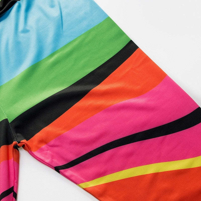 Colorful Line Abstract Printed Leggings-Legletic