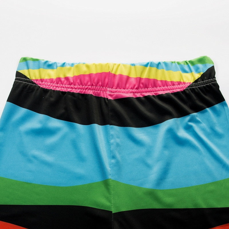 Colorful Line Abstract Printed Leggings-Legletic