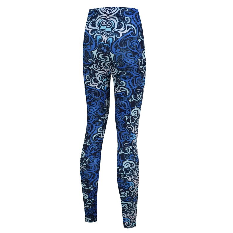 Japanese Blue Waves Printed Leggings-Legletic