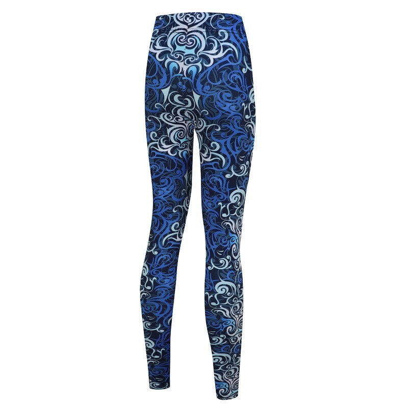 Japanese Blue Waves Printed Leggings-Legletic