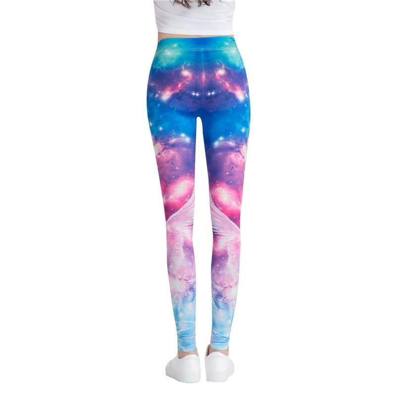 Star Space Galaxy Colorful Print Leggings-Legletic