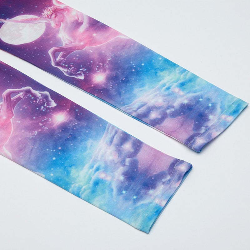 Star Space Galaxy Colorful Print Leggings-Legletic