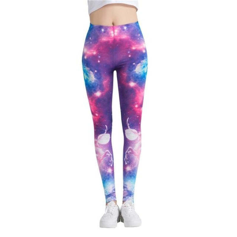 Star Space Galaxy Colorful Print Leggings-Legletic