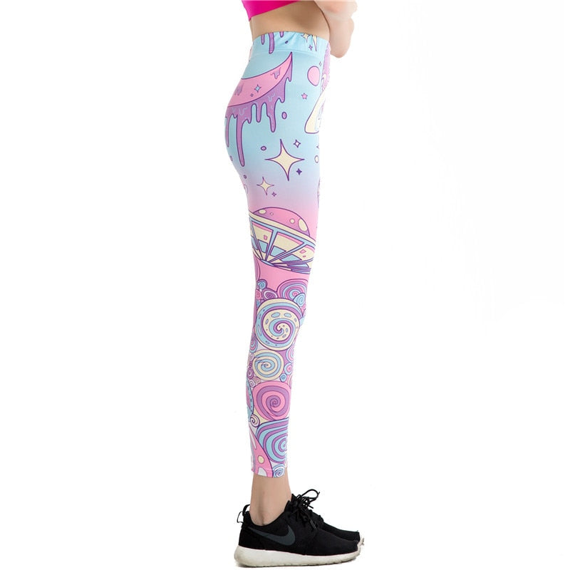 Pink Pattern Colorful Print Leggings-Legletic