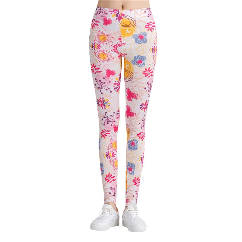 Abstract Pink Nature Leggings-Legletic
