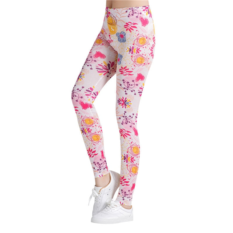 Abstract Pink Nature Leggings-Legletic