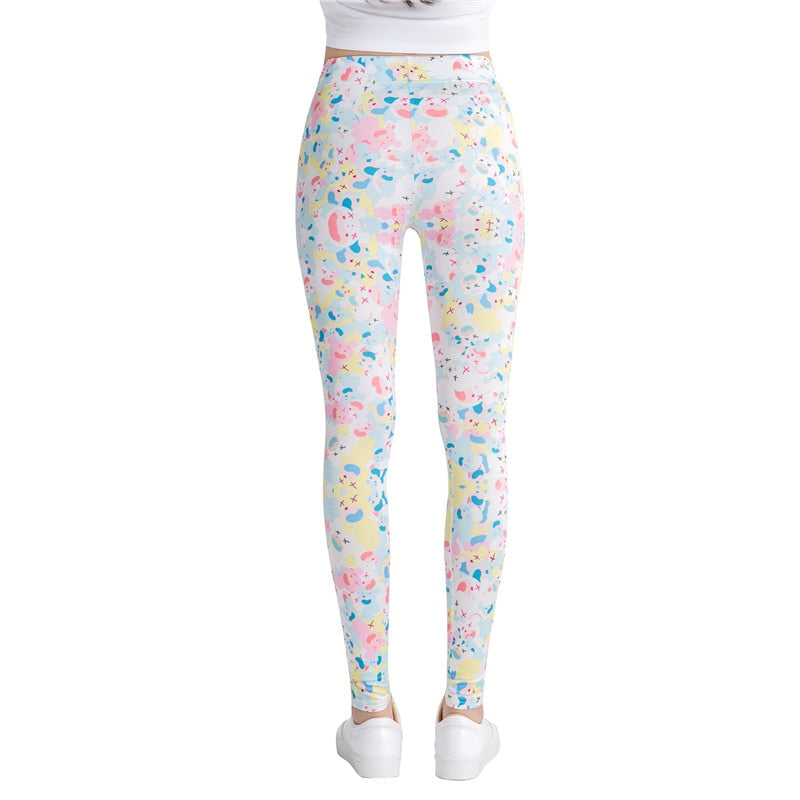 Abstract Blue Printed Leggings-Legletic