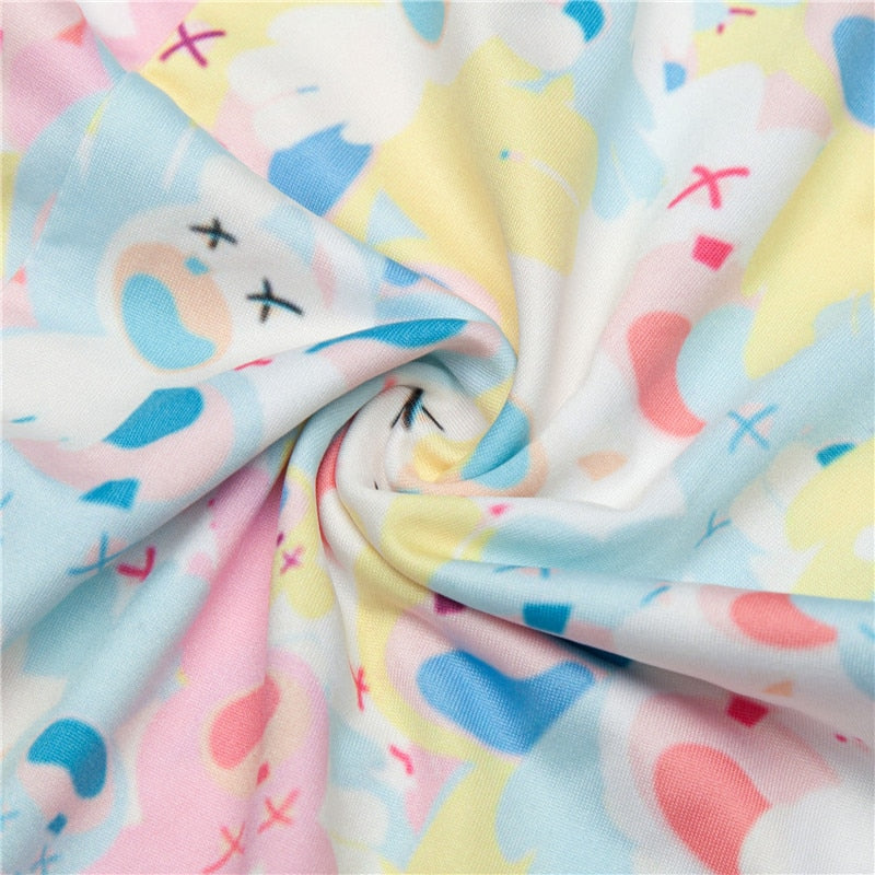 Abstract Blue Printed Leggings-Legletic