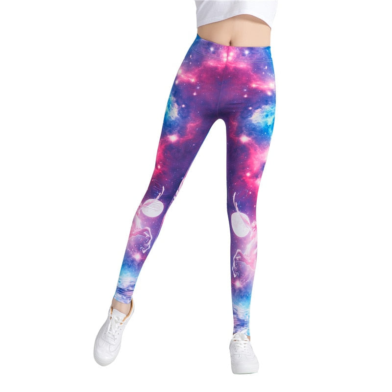 Star Space Galaxy Colorful Print Leggings-Legletic