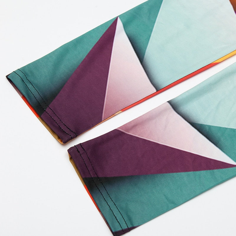 Abstract Blocks Colorful Print Leggings-Legletic