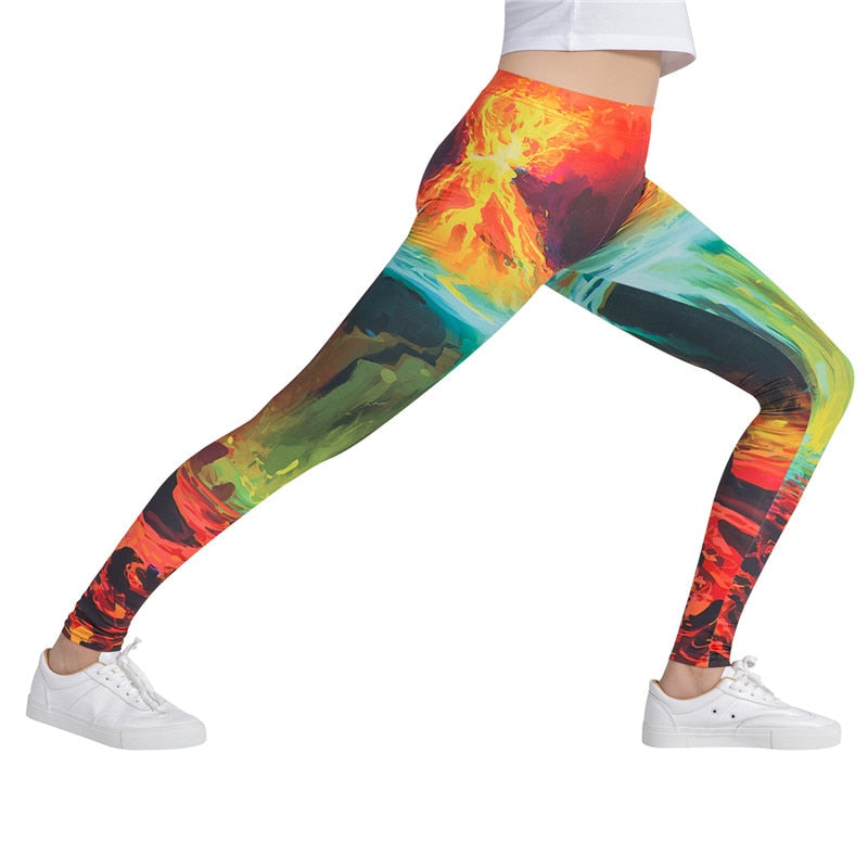 Hot Lava Colorful Print Leggings-Legletic