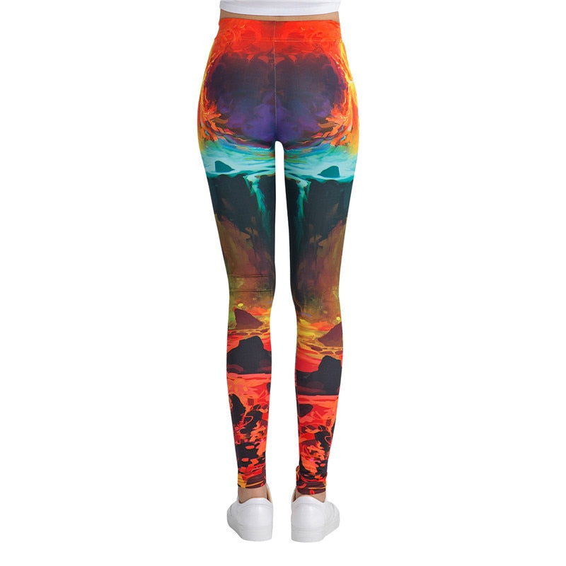 Hot Lava Colorful Print Leggings-Legletic