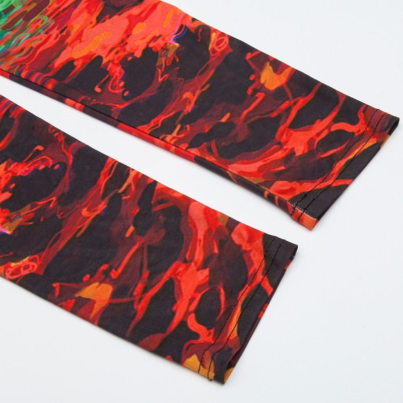 Hot Lava Colorful Print Leggings-Legletic