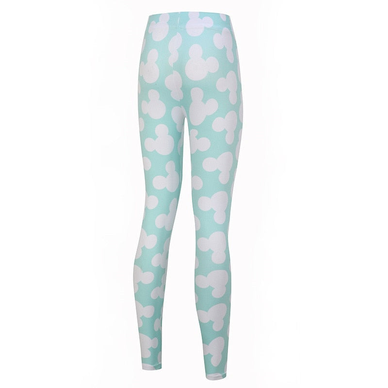 Teal Green Printed Leggings-Legletic
