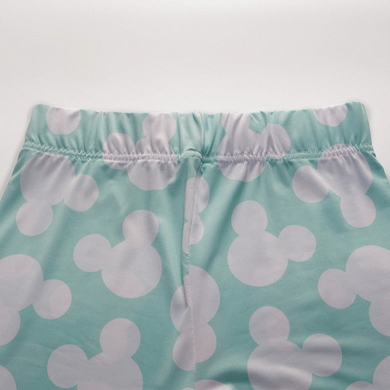 Teal Green Printed Leggings-Legletic