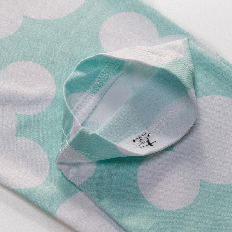 Teal Green Printed Leggings-Legletic