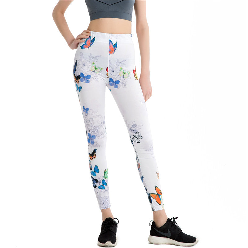 Butterfly Print Leggings-Legletic