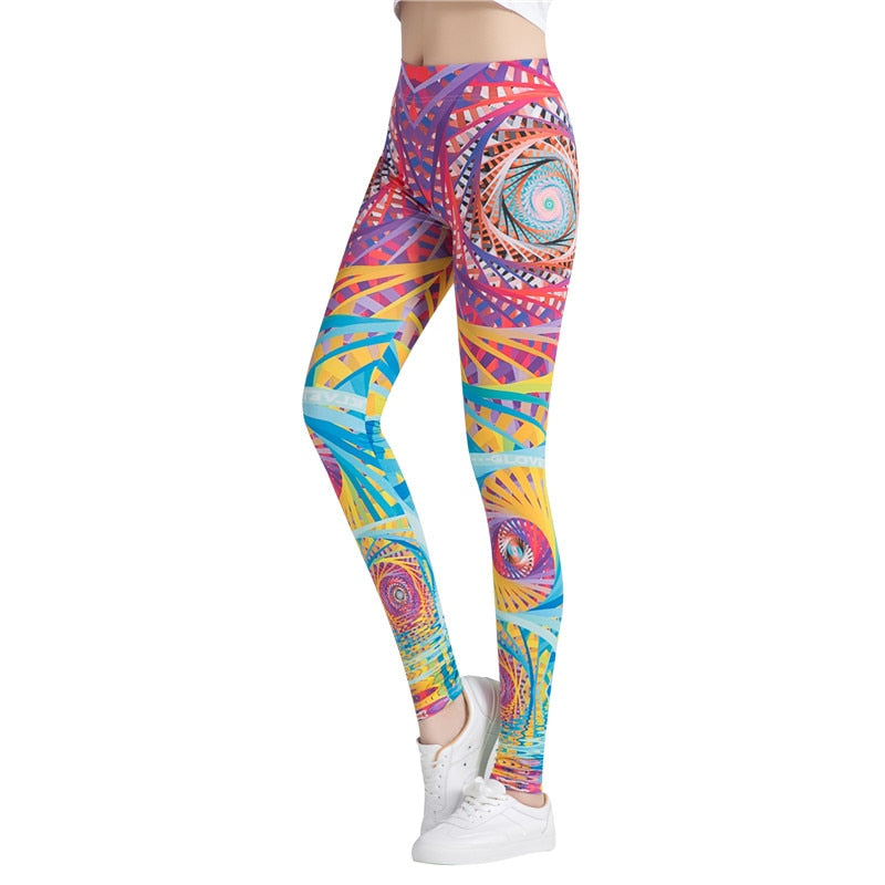 Colorful Spiral Leggings-Legletic