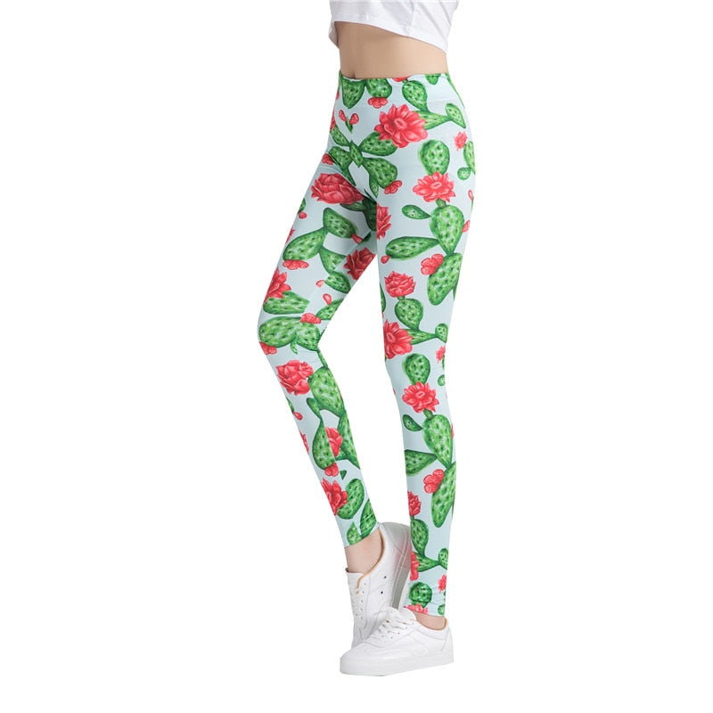Red Flower Leggings-Legletic